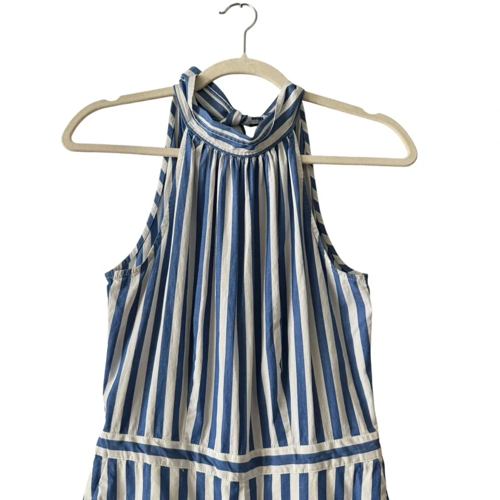 J.Crew Blue White Stripe Halter Jumpsuit‎ Coastal Nautical Size 2